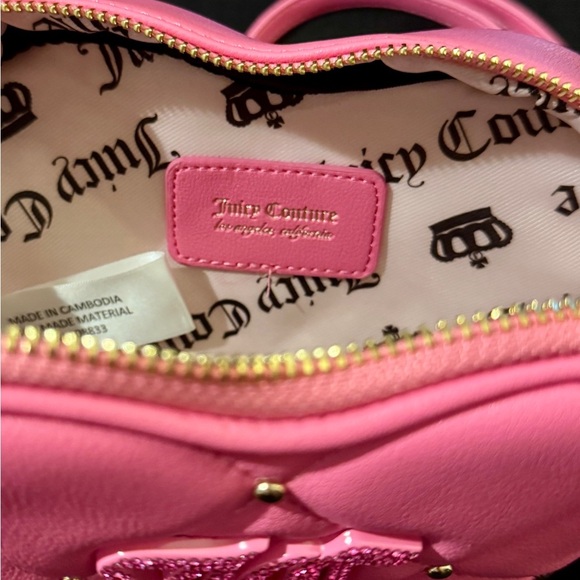 Juicy Couture Pink Heart-Shaped Crossbody Bag with Scarf Handle & Charm NWT - Picture 6 of 11